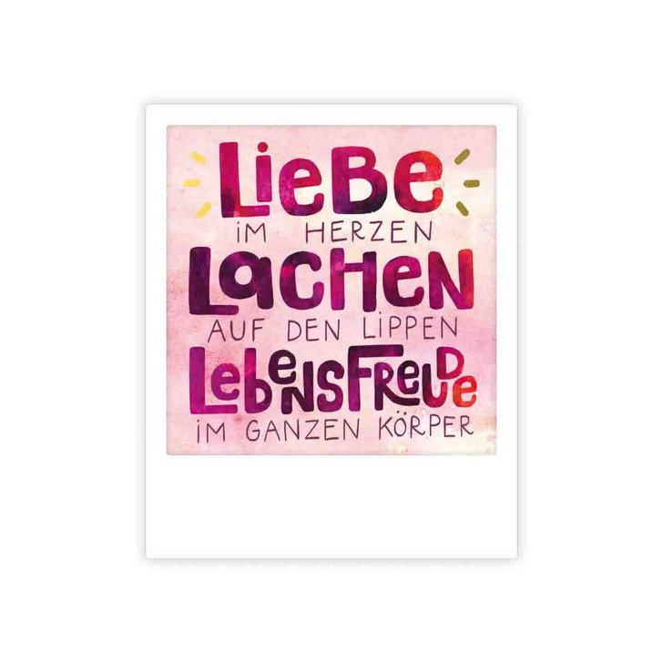 Kleine Postkarte „Liebe Lachen Lebensfreude" - MP-0872-DE - Pickmotion