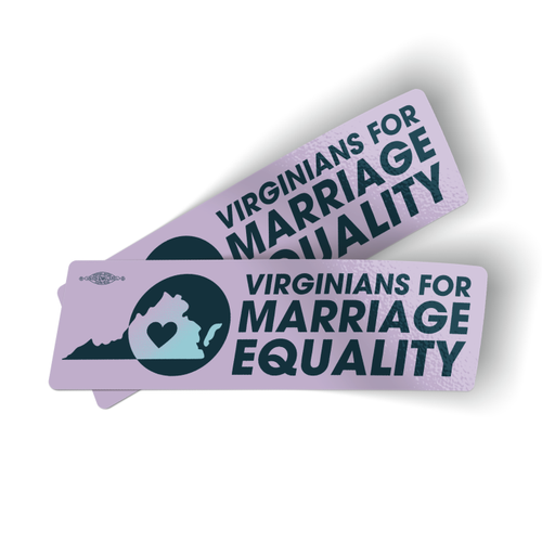 Virginians For Marriage Equality (6" x 3" Vinyl Sticker -- Pack of Two!)