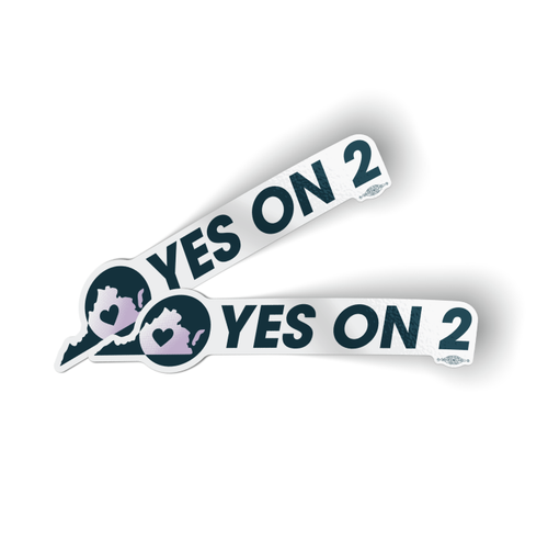 Yes On 2 (7" x 2.3" Vinyl Sticker -- Pack of Two!)