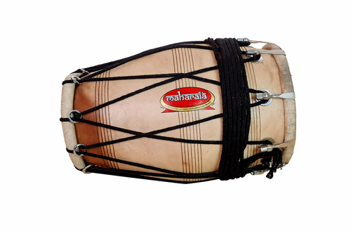 MAHARAJA MUSICALS Sheesham Wood Professional Dholak/Dholki, Rope-Tuned, Bag - No. 223