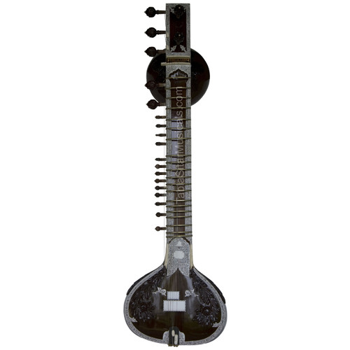 Kanai Lal Professional Sitar, Double Tumba, Ravi Shankar Sitar in Grand Kolkata, Angur Patta, Fiber Trolley - No. 446