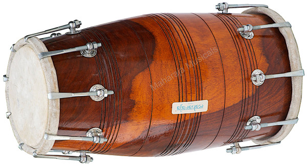 MAHARAJA MUSICALS Dholak/Dholki, Sheesham Wood, Bolt Tuned, Bag - No. 129