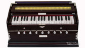 MAHARAJA MUSICALS Harmonium No. 43 - A440, 42 Keys, 9 Stop, Kail Wood, 3.25 Octaves, Coupler, Multi-fold Bellow, Dark Mahogany