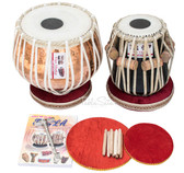 Vhatkar Tabla Set, 4 Kg Designer Lacquer Copper Bayan, Sheesham Dayan - No. 431