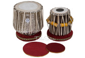 MAHARAJA MUSICALS Brass Dhama Jori, Floral Brass Dhama, Sheesham Wood Dayan - Tabla No. 527