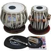 Haridas Vhatkar Tabla Set, 3.5 Kg Chromed Copper Bayan, Black Sheesham Dayan - No. 538