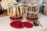 MAHARAJA MUSICALS Golden Tabla Set, 3 Kg Brass Bayan, Sheesham Dayan - Tabla No. 38