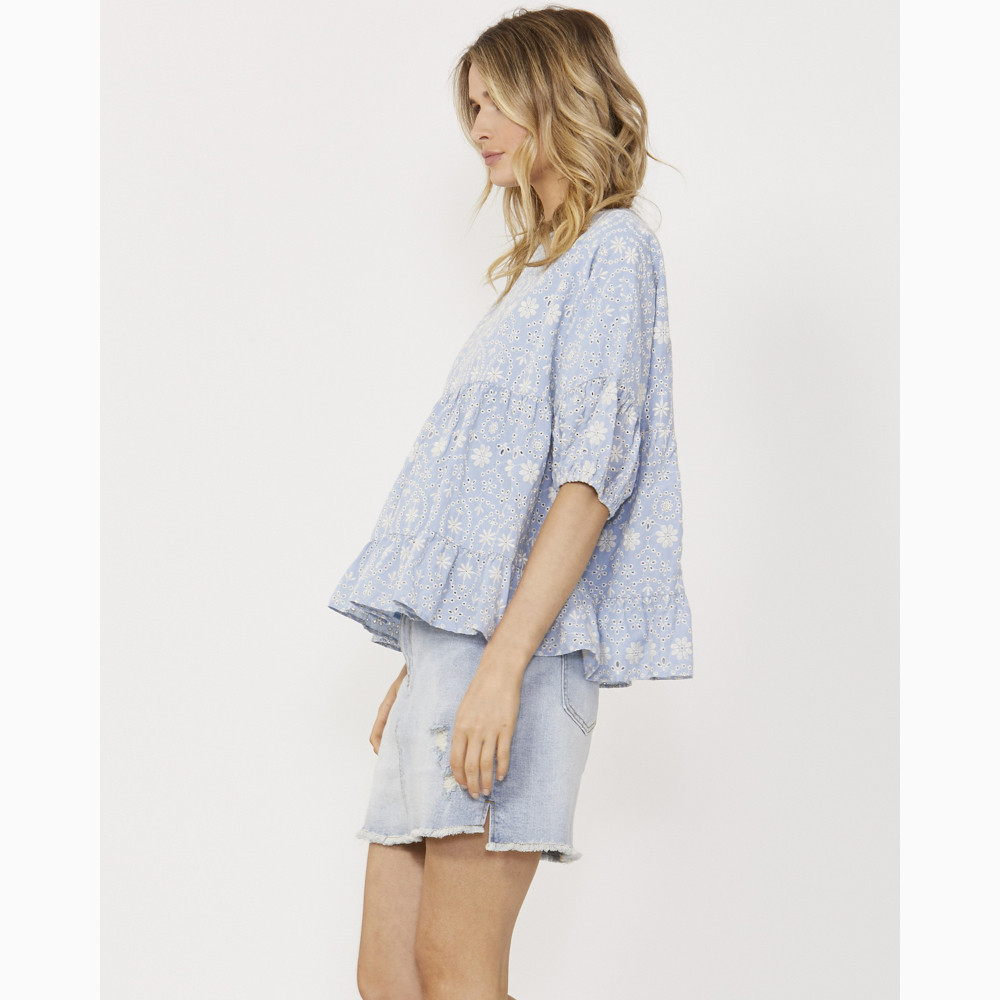 Women's Tops| Everly Tops in Bluebell