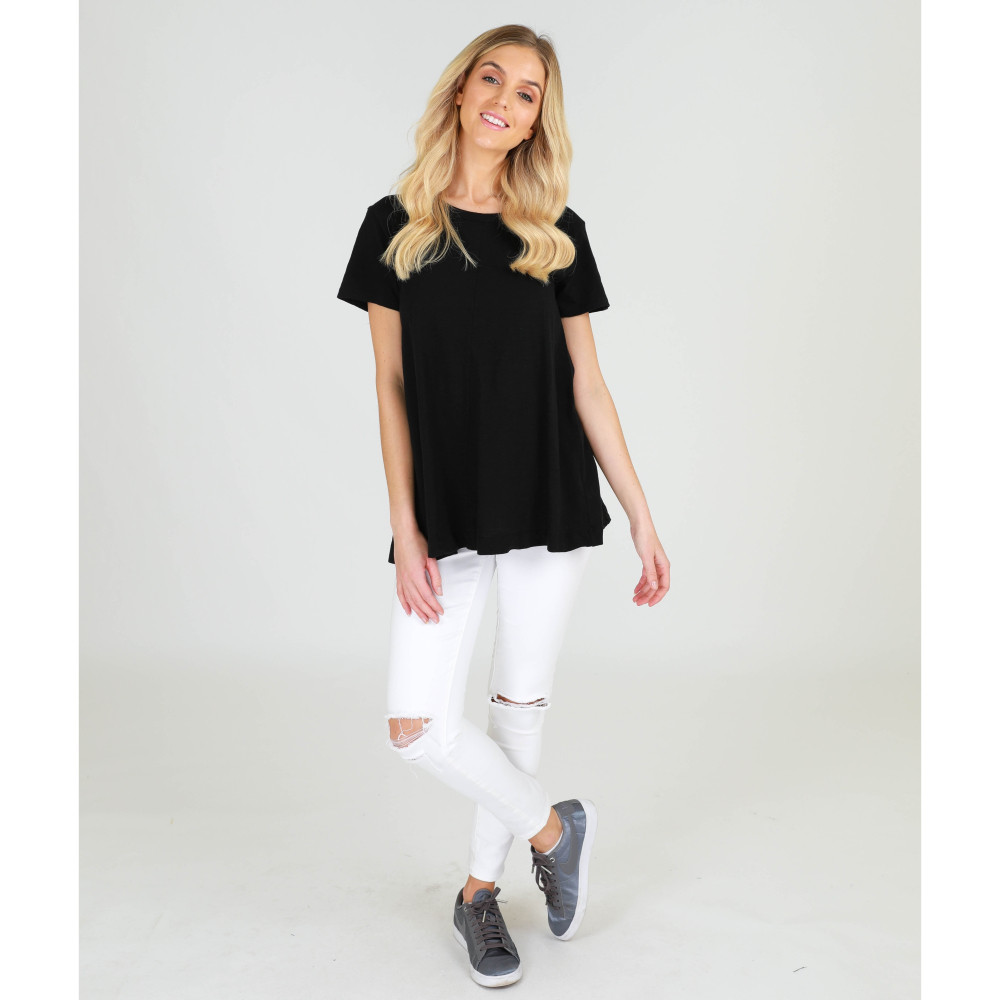 Women's Tops | Finley S/S Tee in Black | 3RD STORY