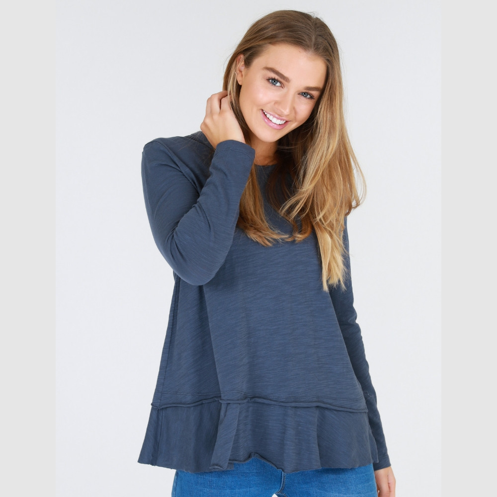 Women's Tops Online | Orchid Tee in Indigo | 3RD STORY