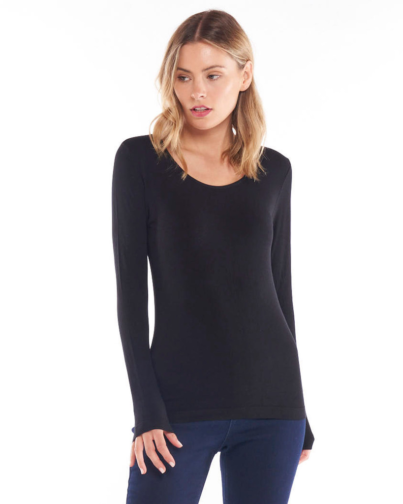 Women's Top | Kelli Long Sleeve Top in Black | BETTY BASICS
