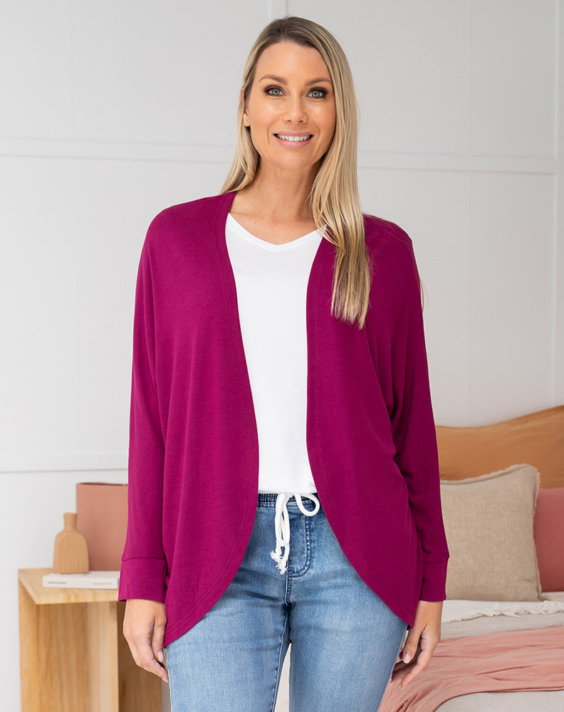 Cape Shrug in Plum Freez Clothing