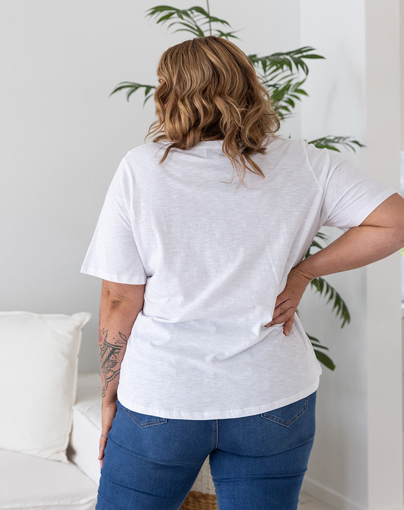 Women's Top | Cotton V Neck Tee | Freez Clothing