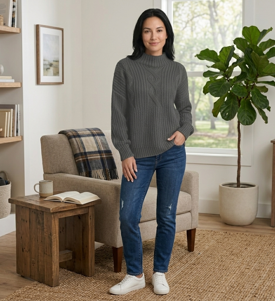 Women's Knitwear | Janine Cable Jumper | ALIBI