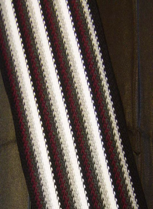 Women's Scarf | Five Lanes Scarf in Red and Gray Stripe | ALIBI