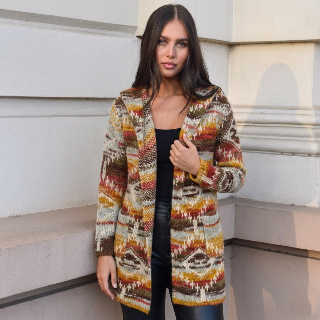 Women's Knit |  Shawl Collar Coatigan | Cinnamon Creations