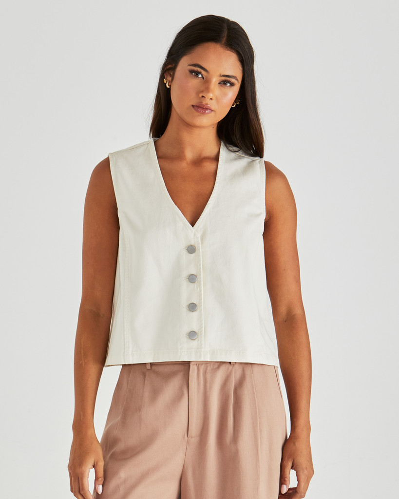 Women's Knits | Sabine Denim Vest | SASS