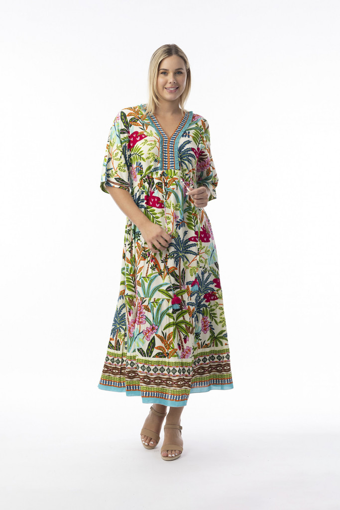 Women's Dresses | Ovahe V Maxi Trim Dress | ORIENTIQUE