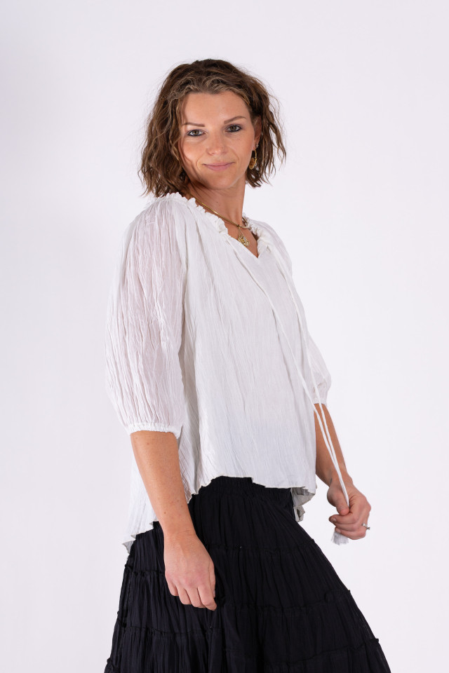 Women's Top | LSTH  Boho Peasant Top | OMBAK DESIGNS