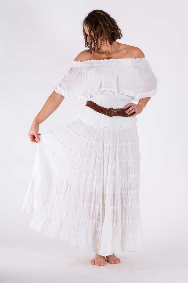 Women's Skirt | LSSB  Cotton Tiered Skirt | OMBAK DESIGNS