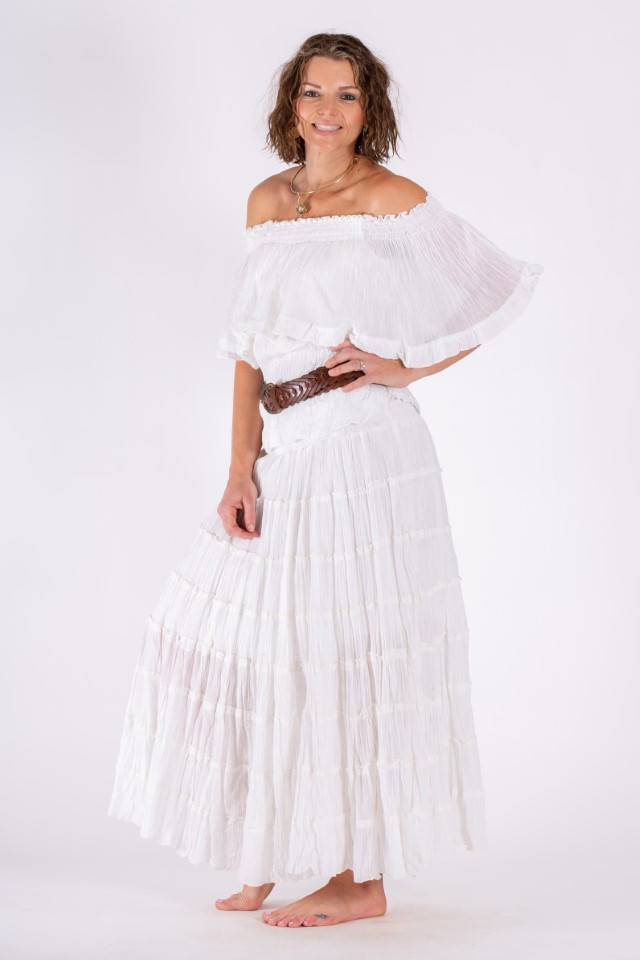 Women's Skirt | LSSB  Cotton Tiered Skirt | OMBAK DESIGNS