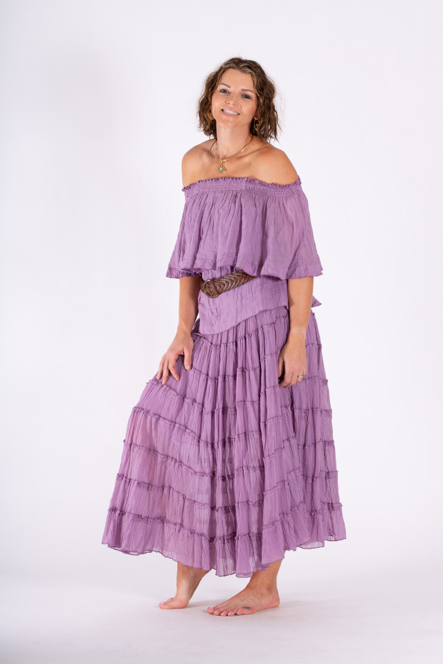 Women's Skirt | LSSB  Cotton Tiered Skirt | OMBAK DESIGNS