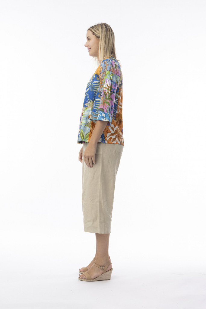 Women's Top | Miramar V Flaired Sleeve Top | ORIENTIQUE