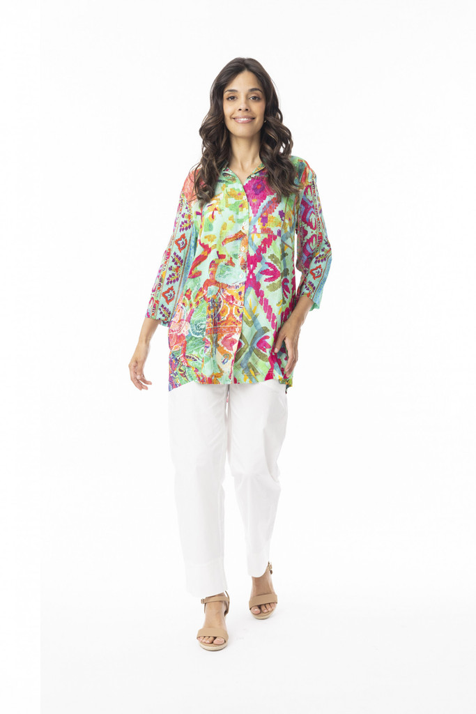Women's Top | Digital Collared Shirt  | ORIENTIQUE