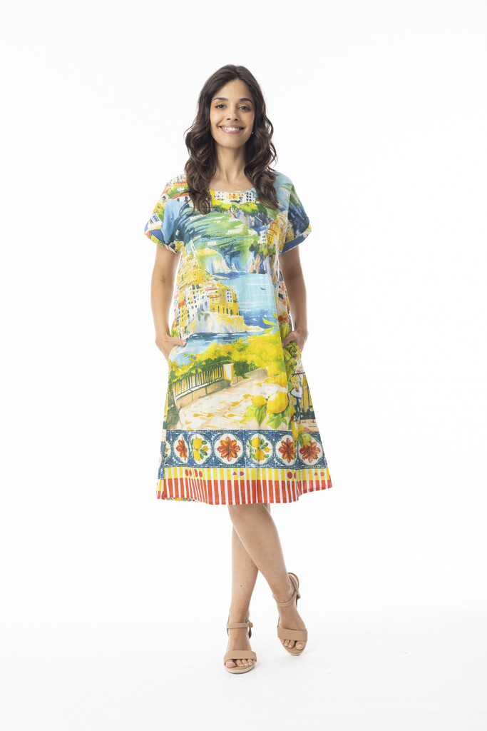 Women's Dresses | Amalfi Reversible Short Sleeve Dress | ORIENTIQUE