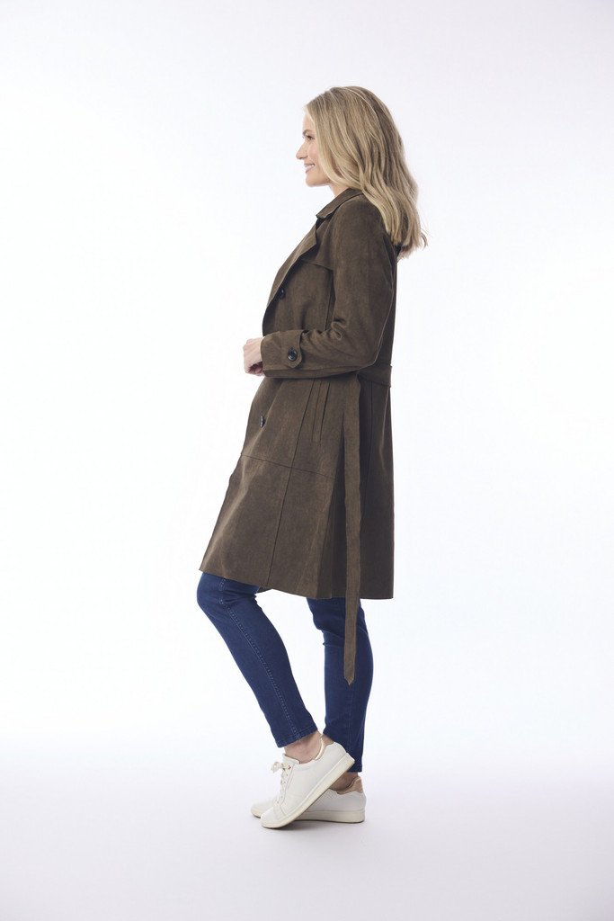 Women's Coat | Solid Trench Coat Belted | ORIENTIQUE
