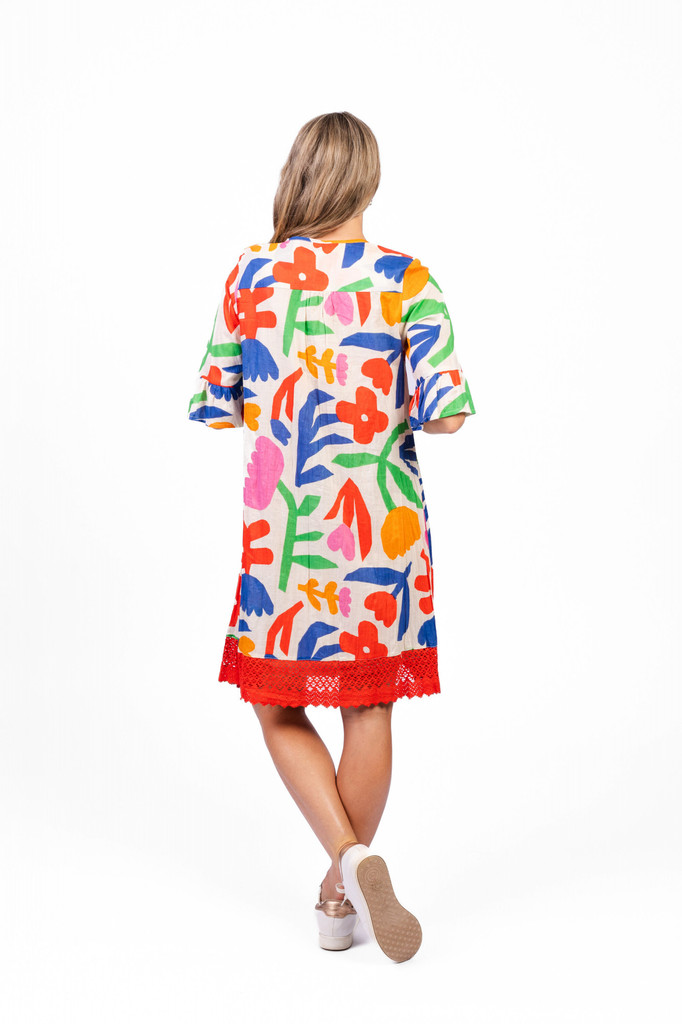 Women's Dresses | Hannah Short Sleeve Tunic Boho Dress | ONE SUMMER