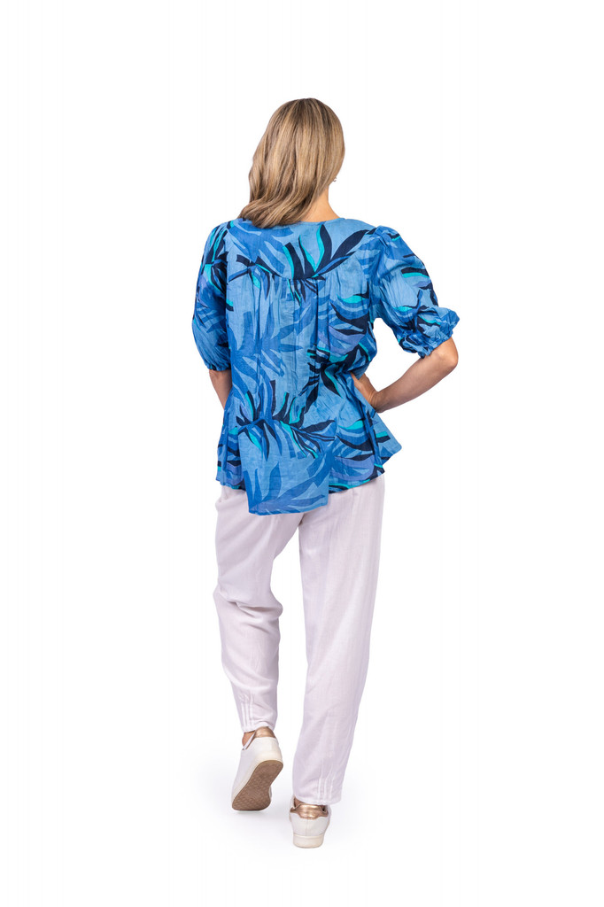 Women's Top | Kayla Short Sleeve Cotton Blouse | ONE SUMMER