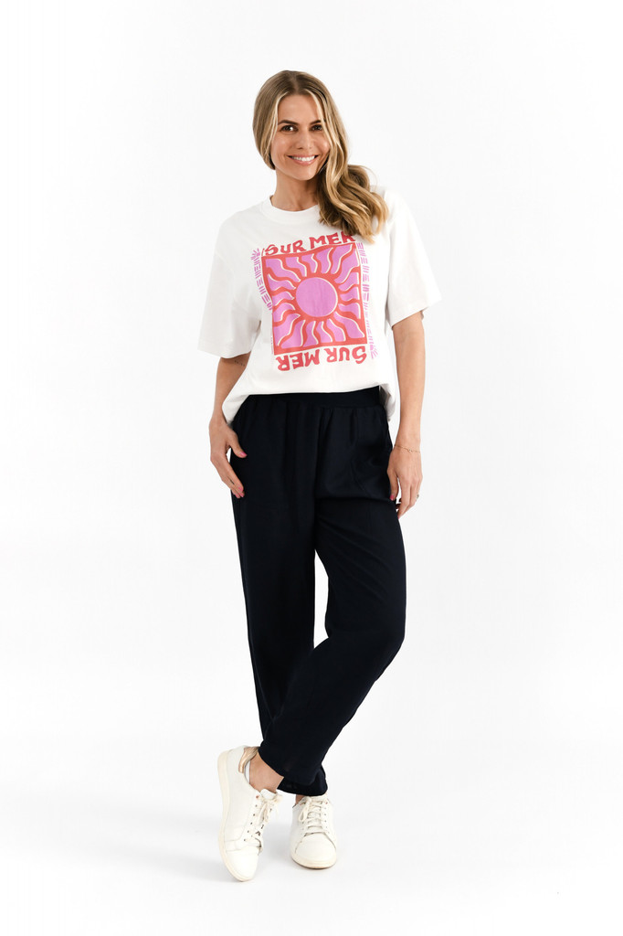 Women's Top | Ruby Crew Neck Printed Tee | ONE SUMMER