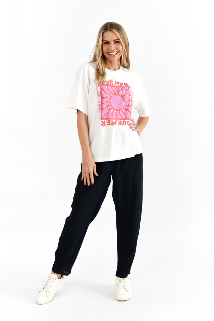 Women's Top | Ruby Crew Neck Printed Tee | ONE SUMMER
