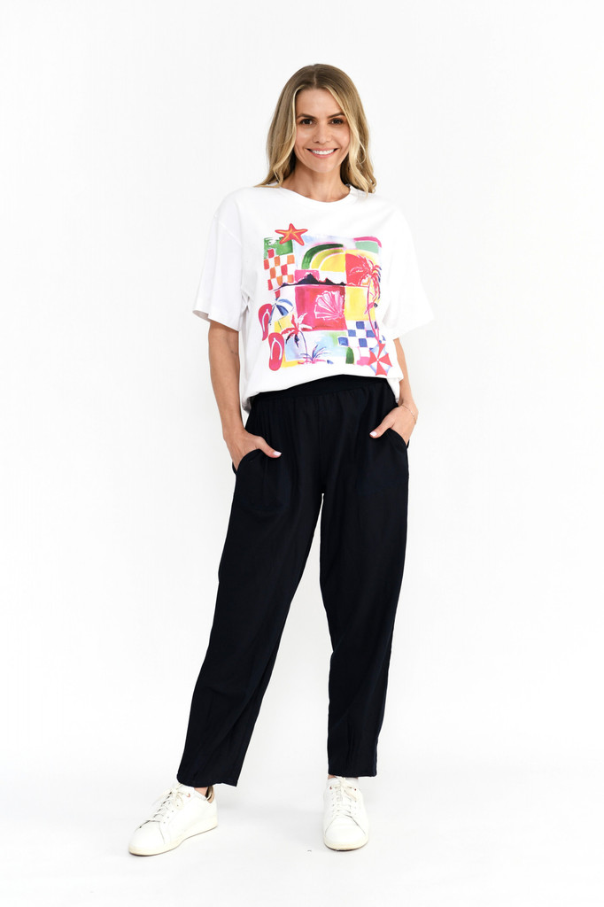 Women's Top | Ruby Crew Neck Printed Tee | ONE SUMMER