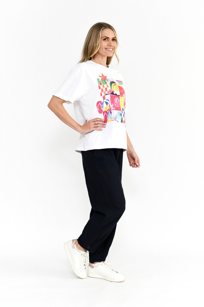 Women's Top | Ruby Crew Neck Printed Tee | ONE SUMMER