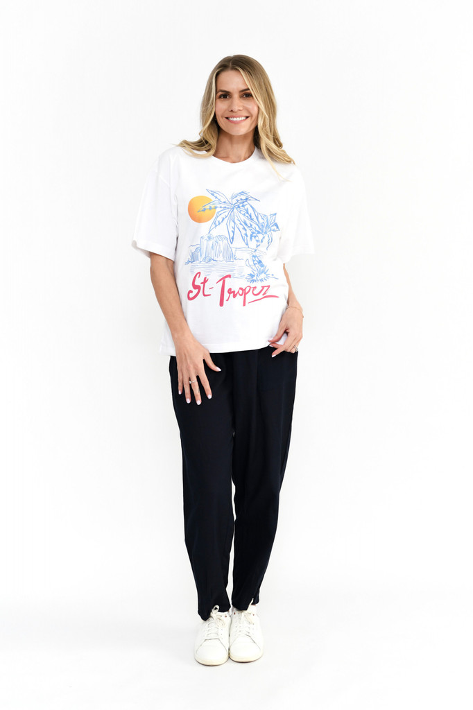 Women's Top | Ruby Crew Neck Printed Tee | ONE SUMMER