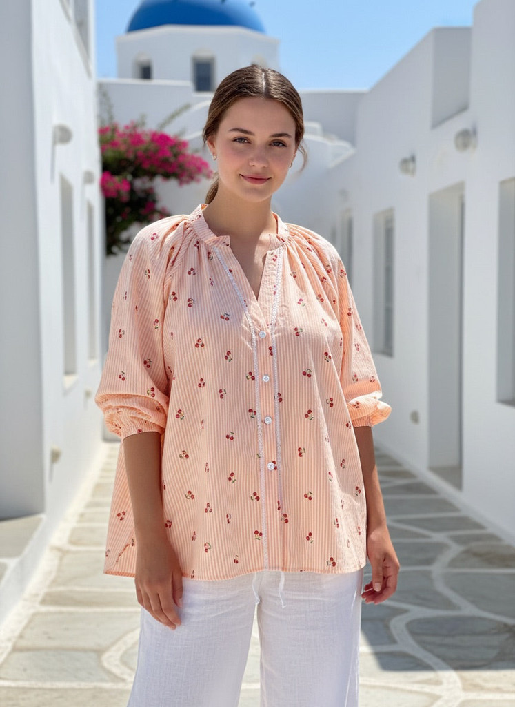 KL947 Shirt In Tangerine by KIIK LUXE*