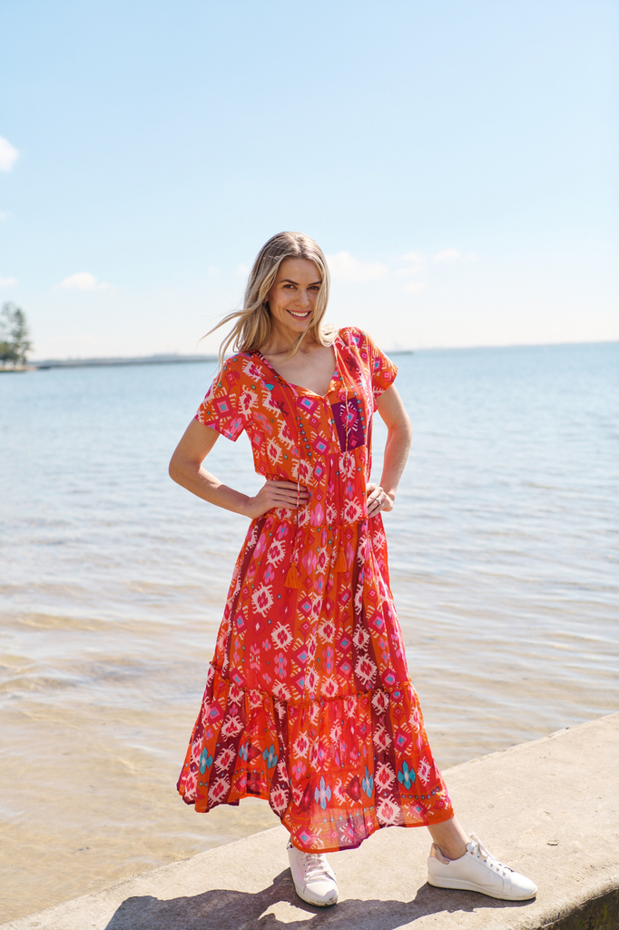 Women's Dresses | Zola V Neck Maxi Dress | ONE SUMMER