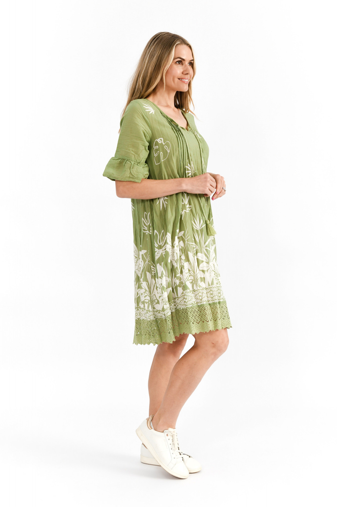 Women's Dresses | Hannah Short Sleeve Tunic Boho Dress | ONE SUMMER