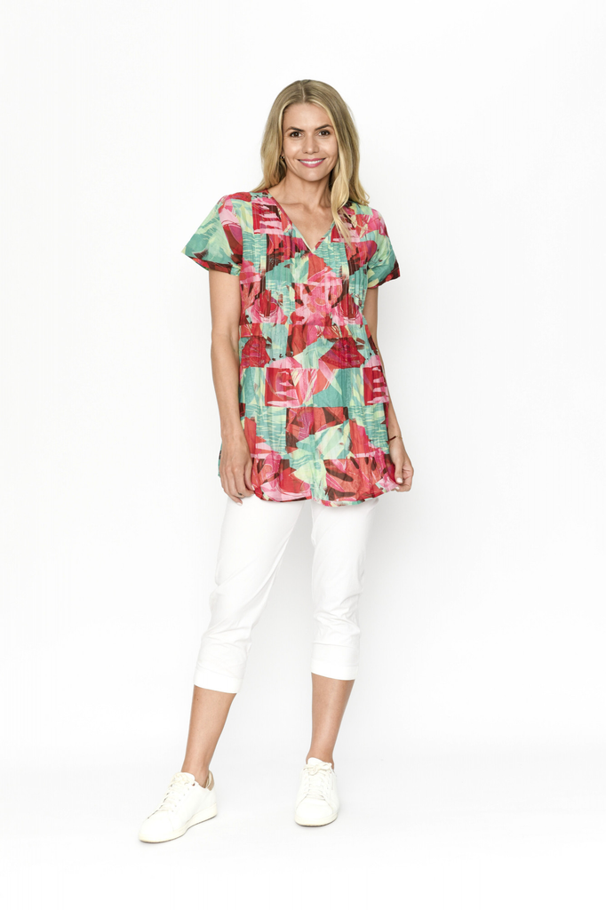 Women's Top | Kayla Short Sleeve Cotton Blouse | ONE SUMMER