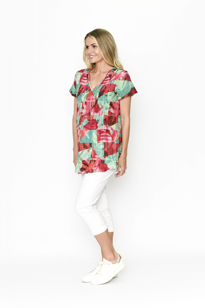 Women's Top | Kayla Short Sleeve Cotton Blouse | ONE SUMMER