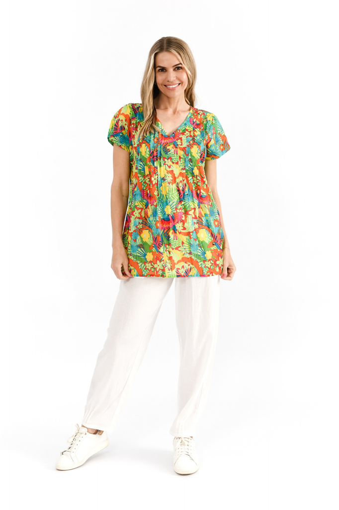 Women's Top | Kayla Short Sleeve Cotton Blouse | ONE SUMMER