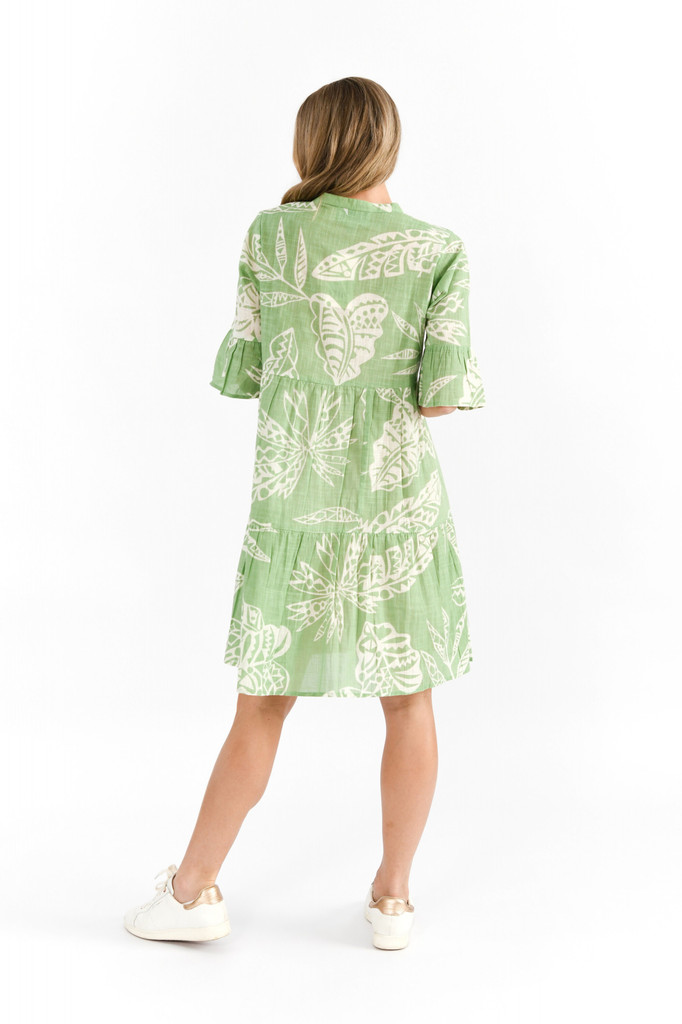 Women's Dresses | Maya Button V Neck Layer Dress | ONE SUMMER