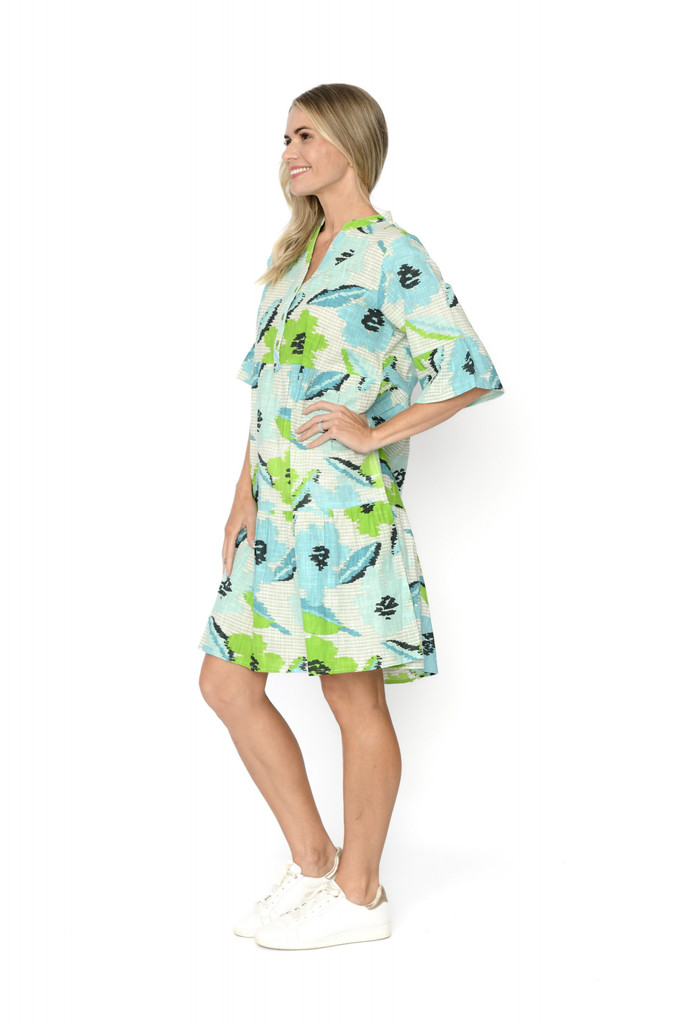 Women's Dresses | Maya Button V Neck Layer Dress | ONE SUMMER