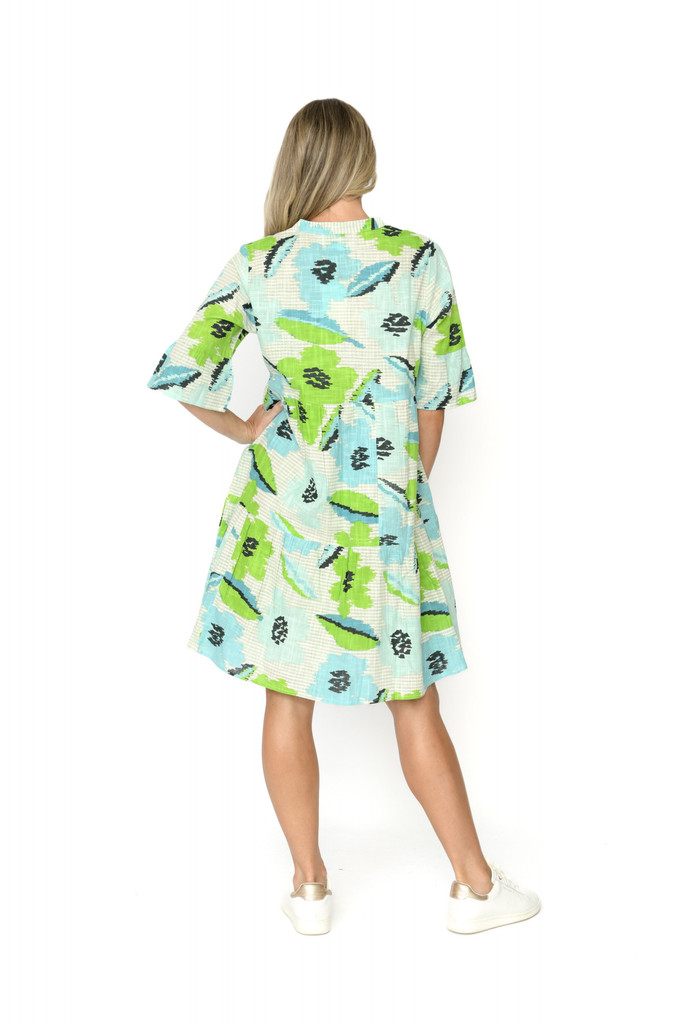 Women's Dresses | Maya Button V Neck Layer Dress | ONE SUMMER