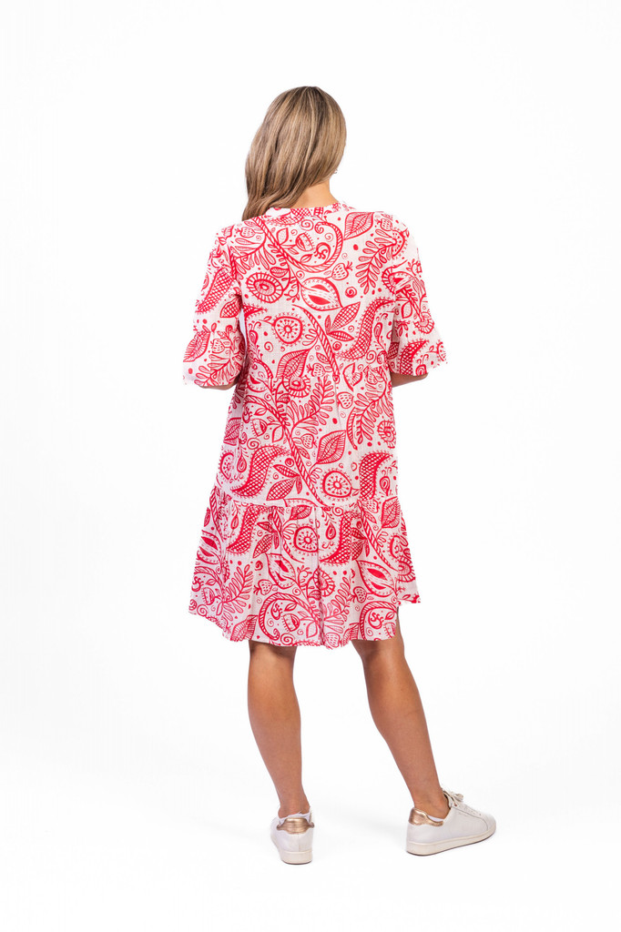 Women's Dresses | Maya Button V Neck Layer Dress | ONE SUMMER