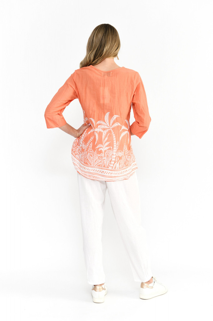 Women's Dresses | Tina V neck Pleated 3/4 Sleeve Dress | ONE SUMMER