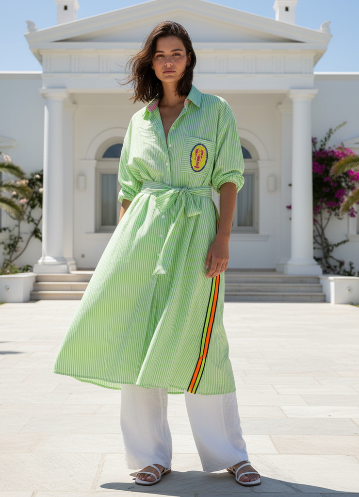 KL950 Shirt Dress in Lime by KIIK LUXE*