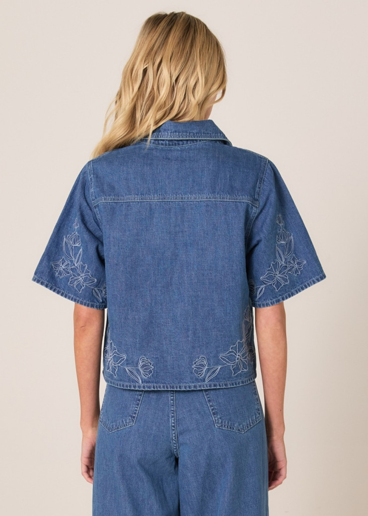 Women's Tops | Sloane Embroidered Denim Shirt  | Fate + Becker